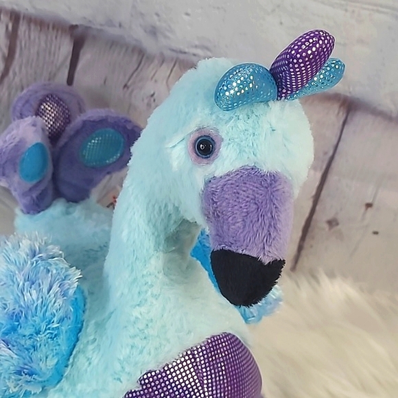 Retired GANZ Webkinz Blufadoodle Bird Blue Peacock Stuffed Animal Plush Toy 11" - Picture 12 of 17
